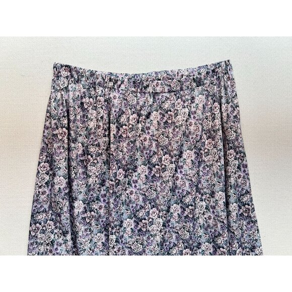 Vintage Jenny Womens Two Piece Blouse Skirt Set Size 20W Purple Floral 80s - Picture 12 of 16